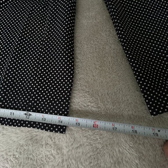 Adrianna Papell Flowy Crepe Palazzo Pants Dark Brown Polka Dot 34" x 27" Sz L - Picture 3 of 12